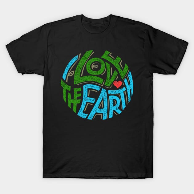 Love Earth - Hipster, Tattoo Earth Heart , Earth Day T-Shirt by IbrahemHassan